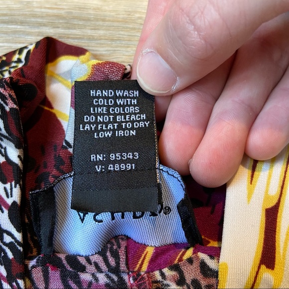 Ashro Long Sleeve Multi Color V Neck Dress Size L - Picture 5 of 5